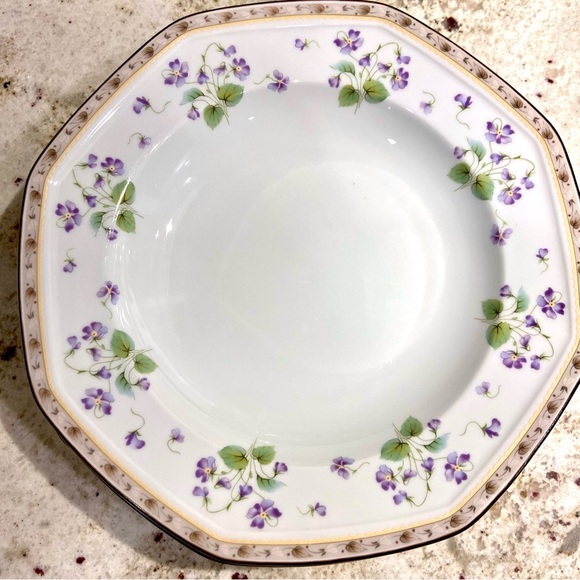 Dinner Set Gracious Soup Bowl Violeta Y0005 Set 4 Christopher Stuart Floral - Picture 1 of 8